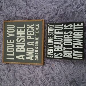2 wooden signs